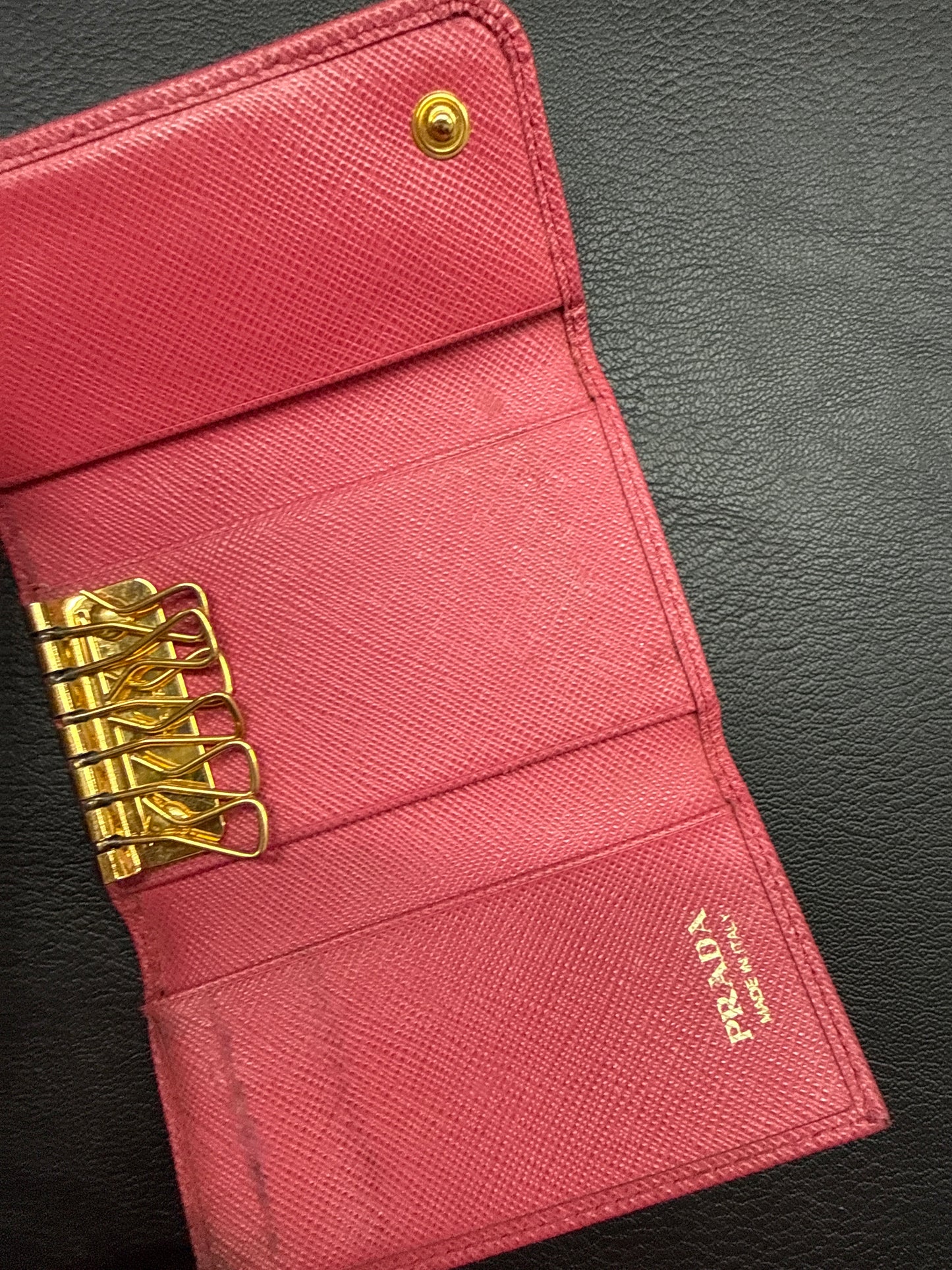 Prada Pink Bow Key/Card Holder