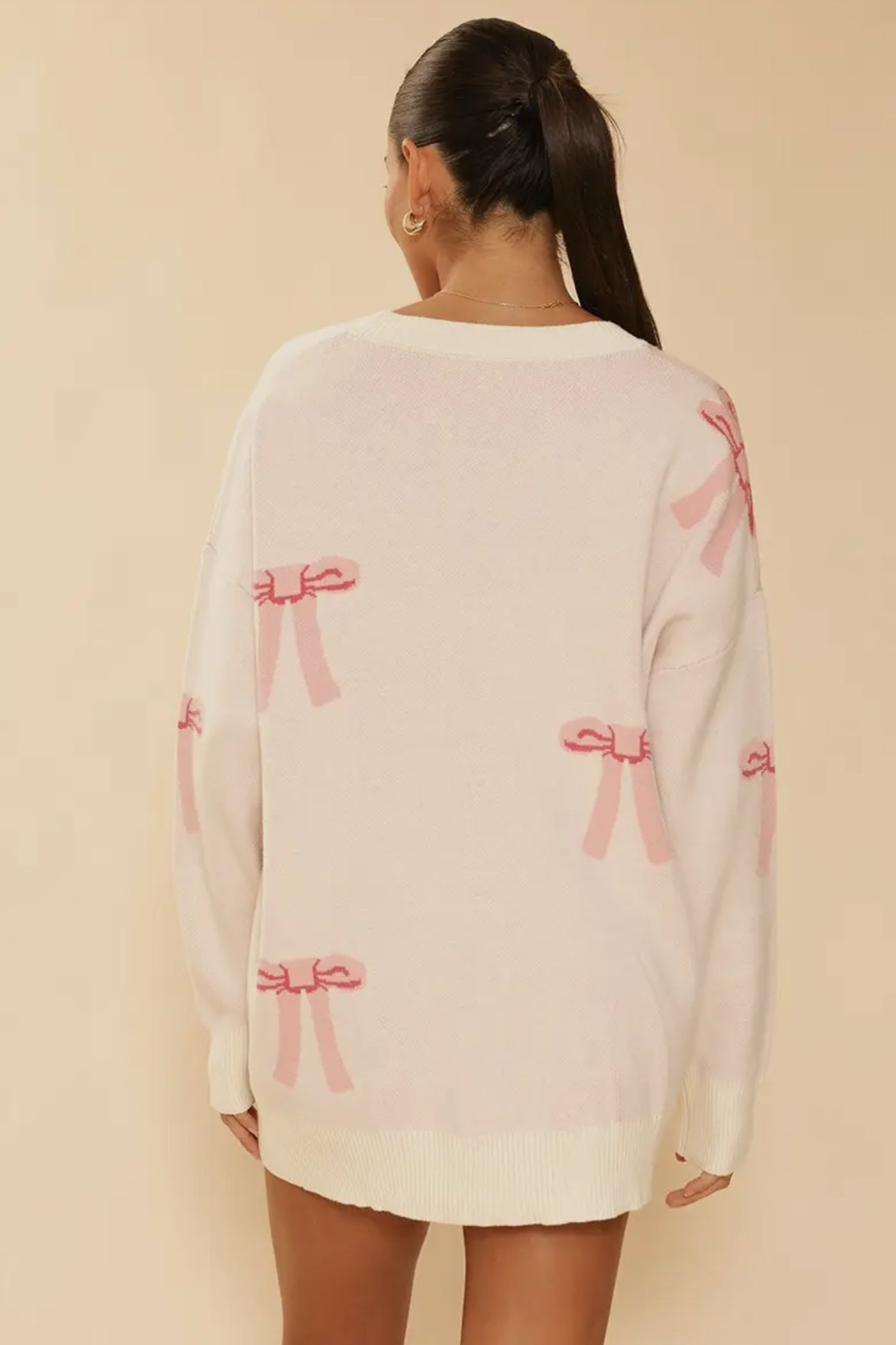 Baby Pink Bow Cardigan