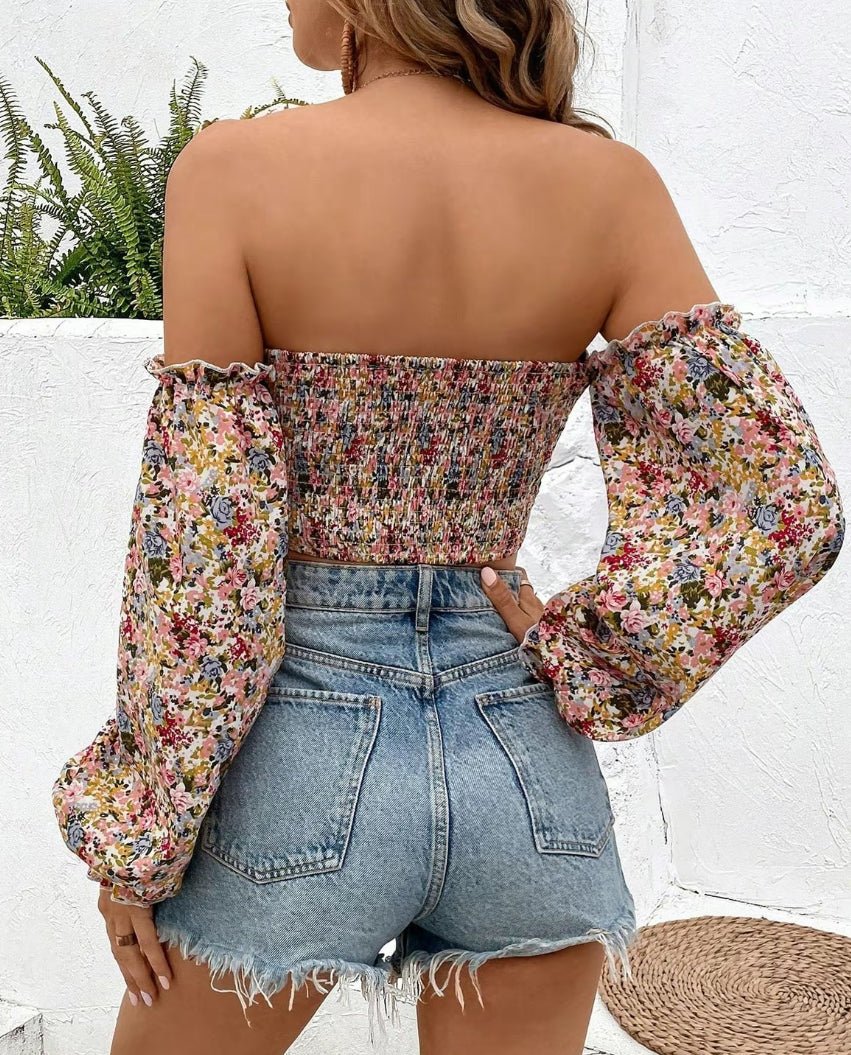 Floral Print Off Shoulder Top