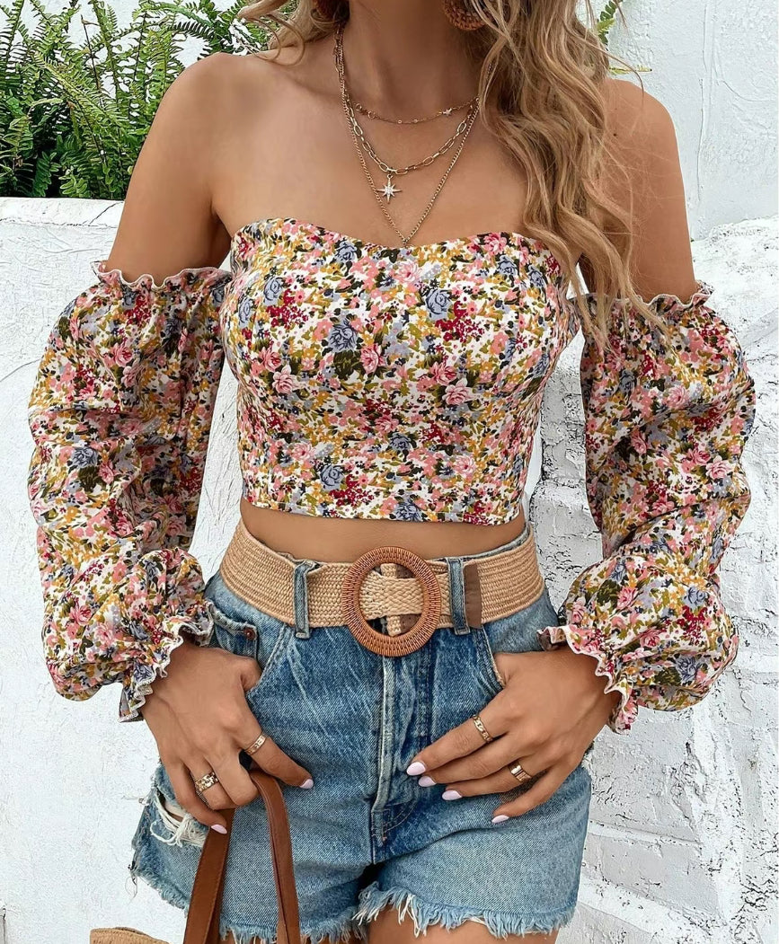Floral Print Off Shoulder Top