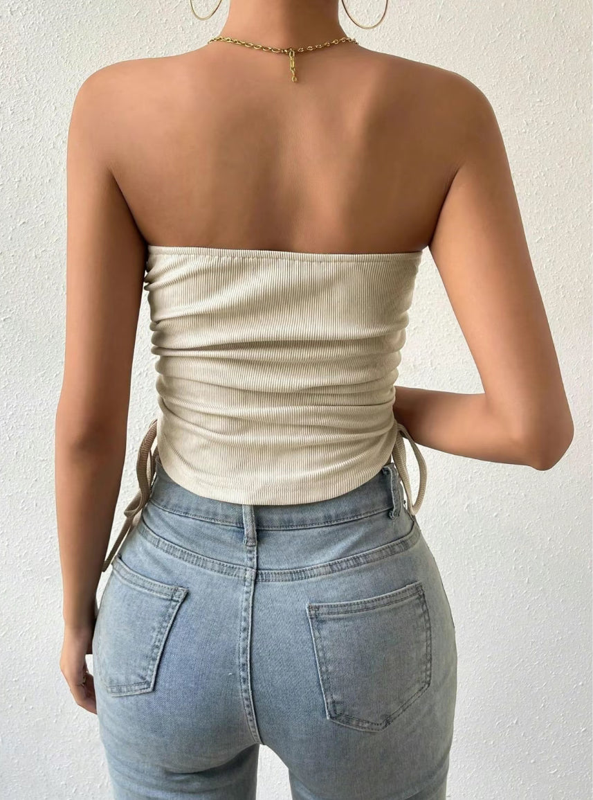 Ribbed Tie Tube Top