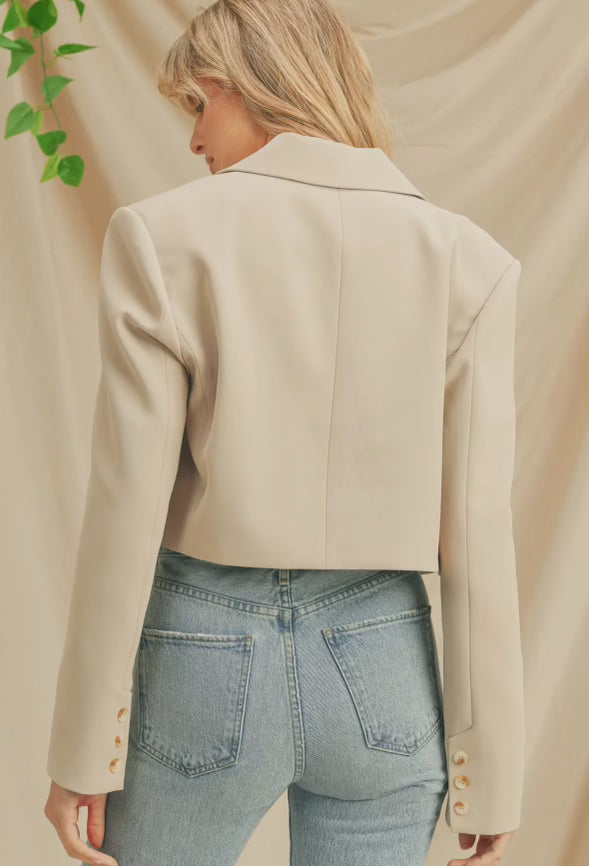 Penelope Crop Long Sleeve Blazer