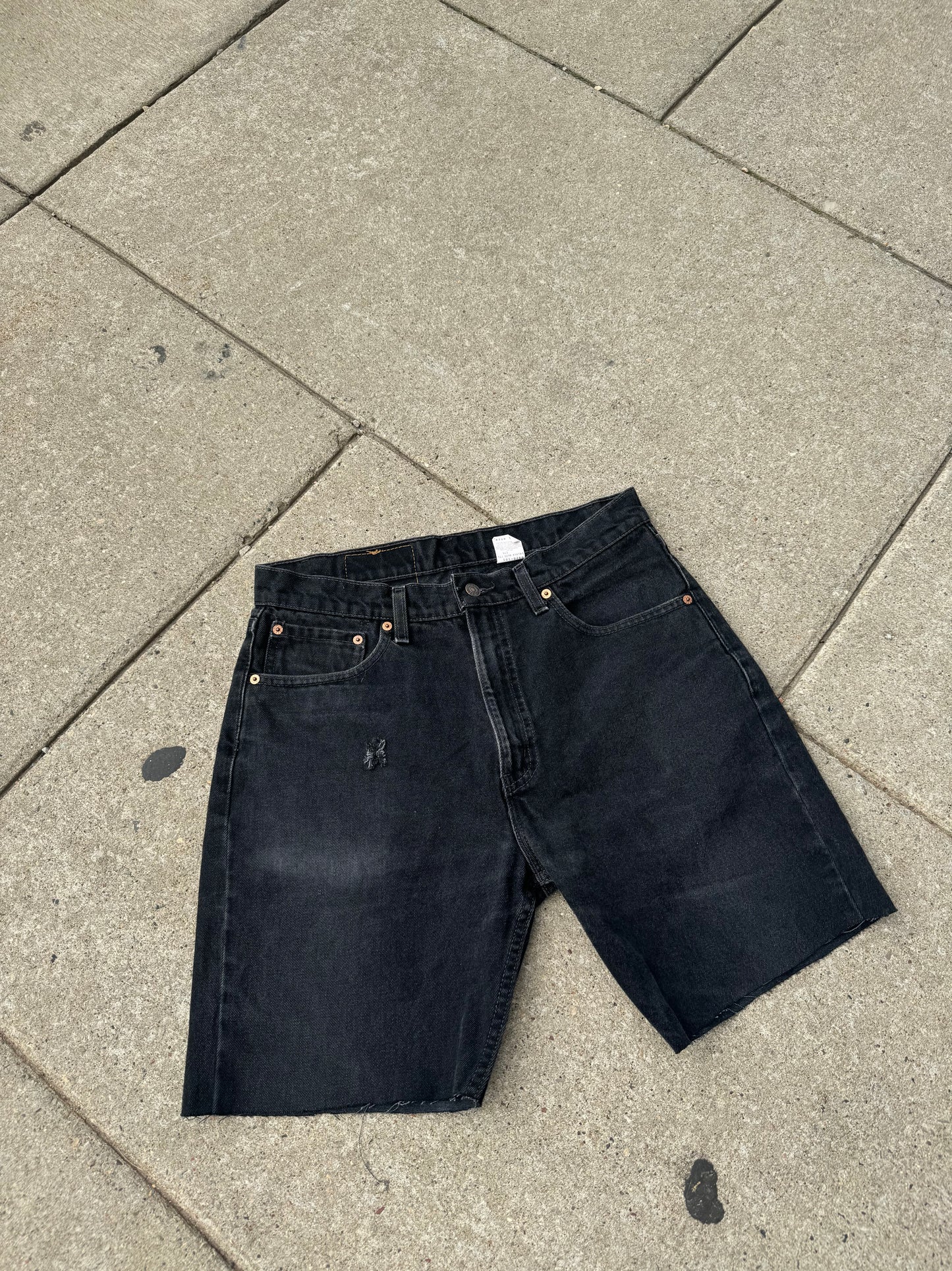 Black Denim Levi Jorts