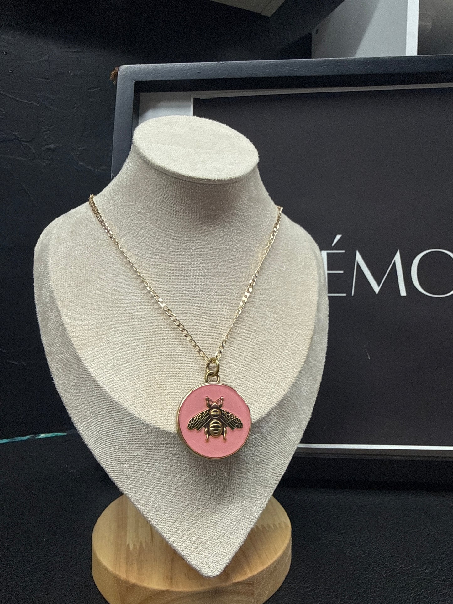 Pink GUCCI Bee Necklace
