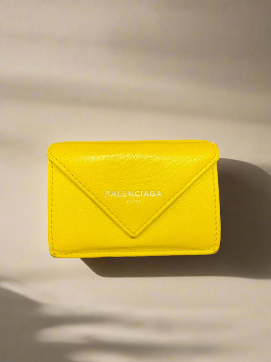 Balenciaga Yellow Compact Wallet