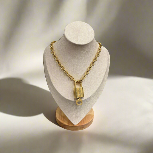 Louis Vuitton Lock & Key On Chunky Gold Chain
