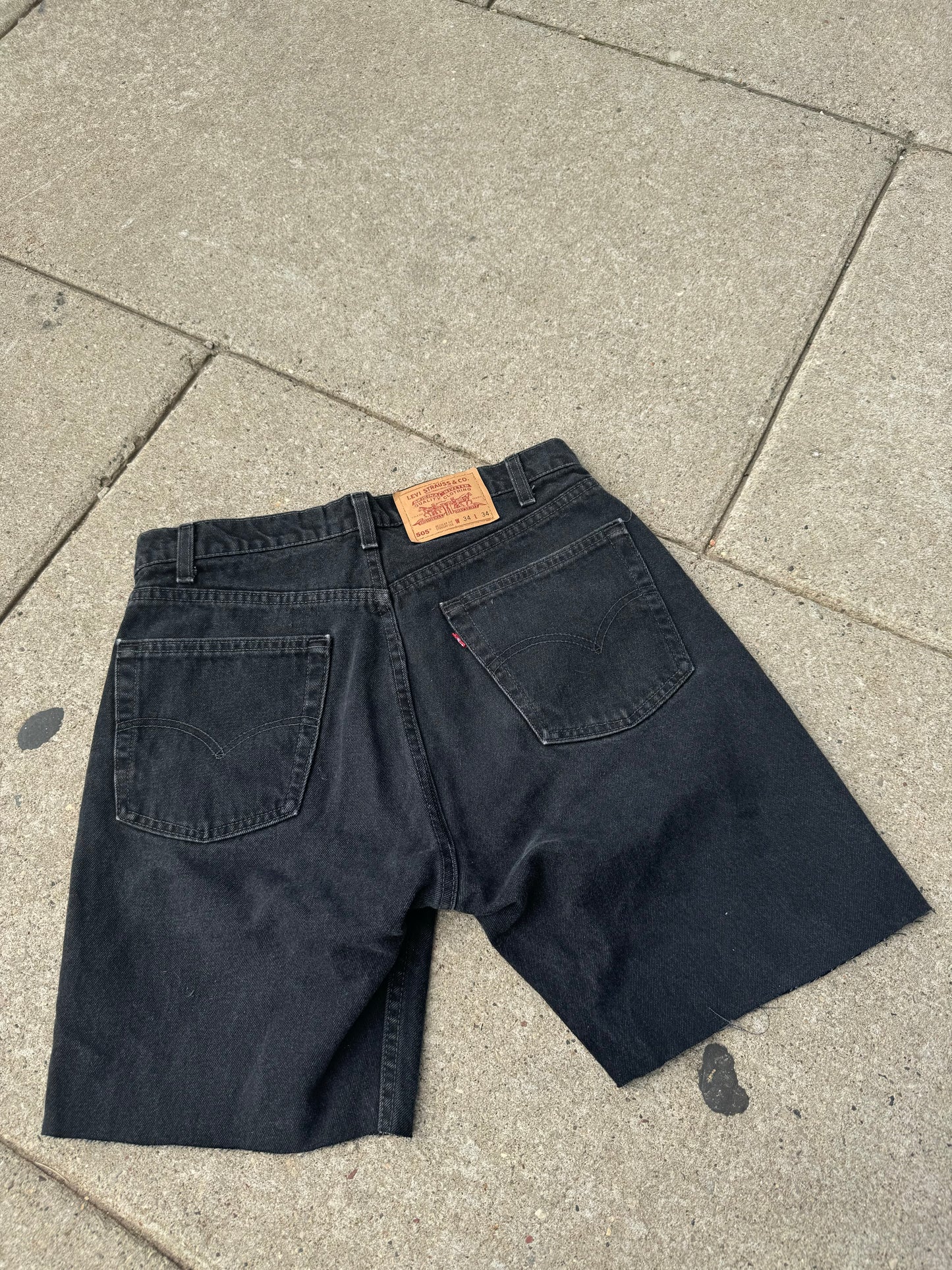 Black Denim Levi Jorts