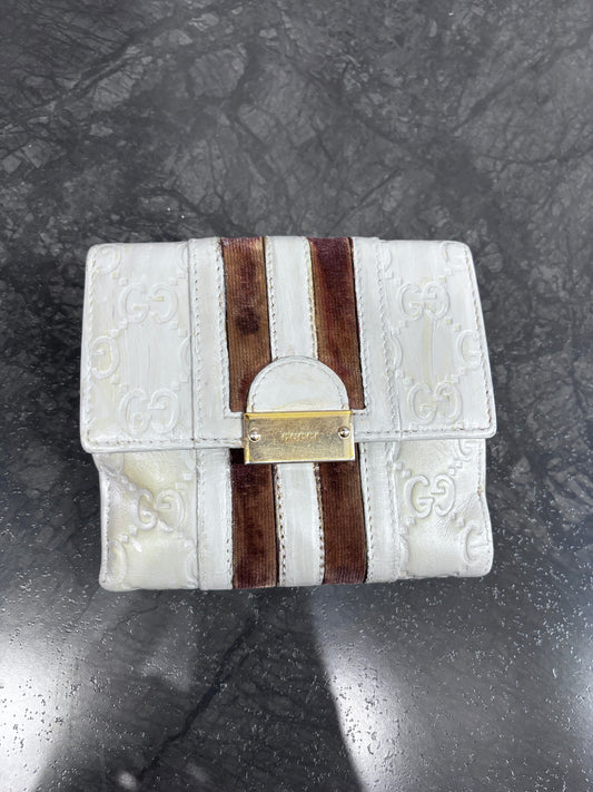 Gucci Guccissima Velvet Strips & Leather  Wallet