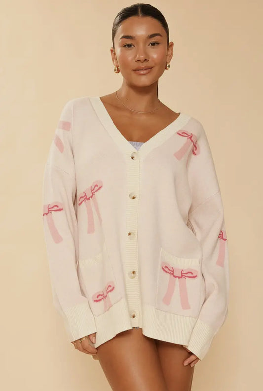Baby Pink Bow Cardigan
