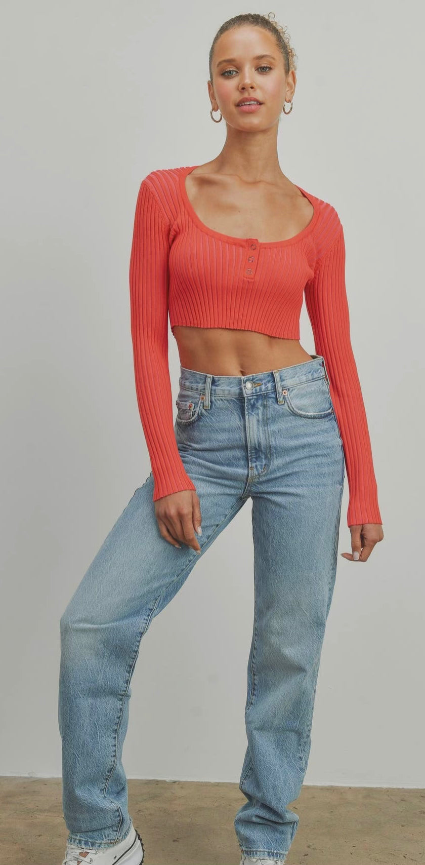 Two Tone Ribbed Top