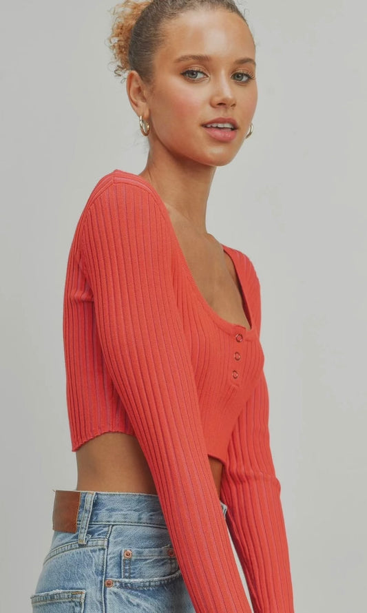 Two Tone Ribbed Top